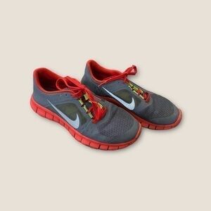 Nike Free Run 3 Running Athletic Sneakers Gray Pink 6.5 Youth